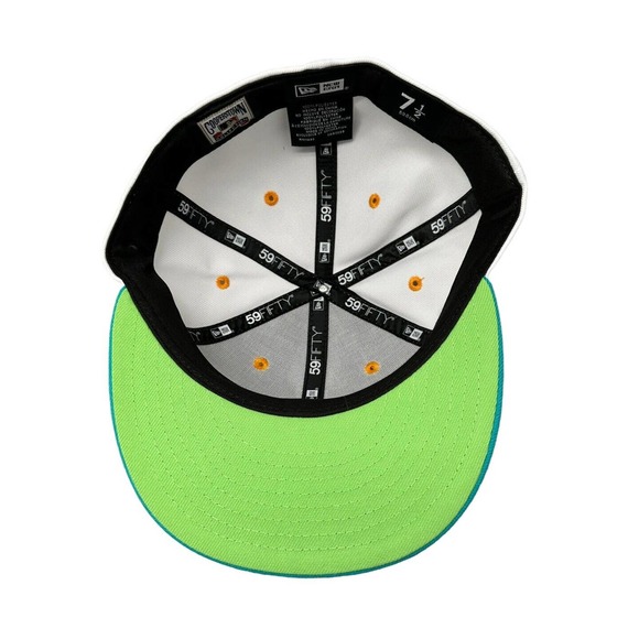 New Era 59Fifty Montreal Expos Teal Lime‎ Hat Men's Sz 7-1/2 - Picture 7 of 7